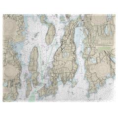Narragansett Bay, RI Nautical Map Place Mat Set of 4