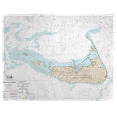 Nantucket Island, MA Nautical Map Place Mat Set of 4