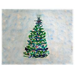 Blue Lights Christmas Tree Place Mat Set of 4