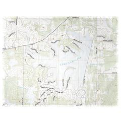 Lake Caroline, MS Nautical Map Place Mat Set of 4