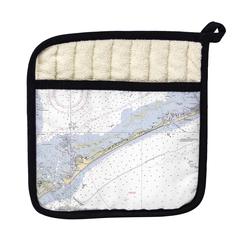 Ocracoke Inlet, NC Nautical Map Pot Holder