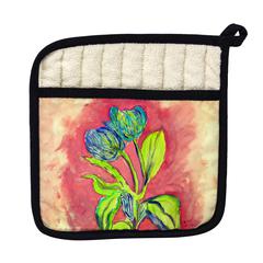 Tulips in Peach Pot Holder