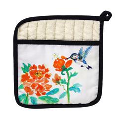 Hummingbird & Red Flower Pot Holder