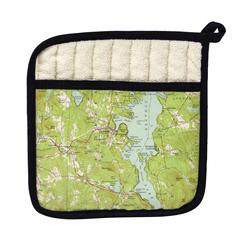 Sunapee Lake, NH Nautical Map Pot Holder
