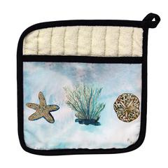 Blue Coral on White Pot Holder
