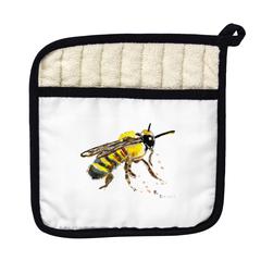 Bee on White Pot Holder