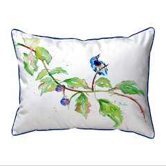 Bird & Blackberries Large Corded Indoor/Outdoor Pillow 16x20