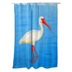 Posing White Ibis Shower Curtain