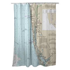 Naples Bay, FL Nautical Map Shower Curtain