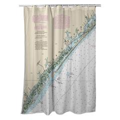 New River Inlet to Cape Fear - Topsail, NC Nautical Map Shower Curtain