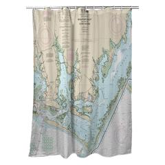 Beaufort Inlet and Part of Core Sound, NC Nautical Map Shower Curtain