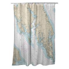 Leonardtown, MD Nautical Map Shower Curtain