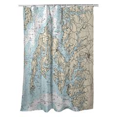 Easton, MD Nautical Map Shower Curtain