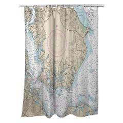 Slomons Island, MD Nautical Map Shower Curtain