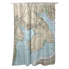 Occoquan, VA Nautical Map Shower Curtain