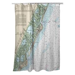 Little Egg Inlet to Hereford Inlet - Avalon, NH Nautical Map Shower Curtain