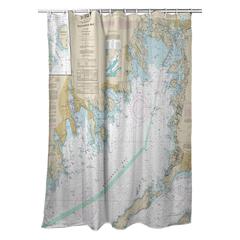 Buzzards Bay, MA Nautical Map Shower Curtain