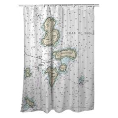 Isle of Shoals, NH Nautical Map Shower Curtain