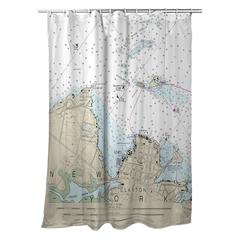 Clayton, NY Nautical Map Shower Curtain