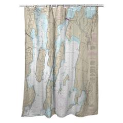 North Hero Island, VT Nautical Map Shower Curtain