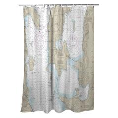 South Hero Island, VT Nautical Map Shower Curtain