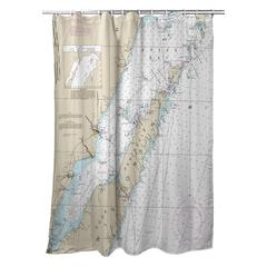 Door County, Green Bay, WI Nautical Map Shower Curtain