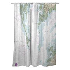 Chesapeake Bay - Pocomoke and Tangier Sounds, VA Nautical Map Shower Curtain