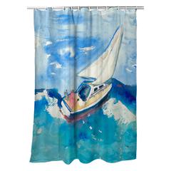 Betsy's Sailboat Shower Curtain