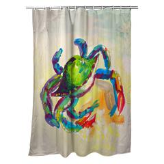 Teal Crab Shower Curtain