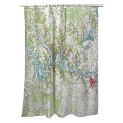 Tims Ford Lake, TN Nautical Map Shower Curtain