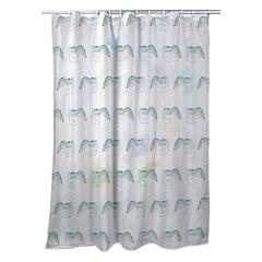 Blue Shrimp Tiled Shower Curtain