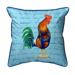 Blue Rooster Script - Small Indoor/Outdoor Pillow 12x12