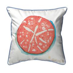 Coral Sand Dollar Small Indoor/Outdoor Pillow 12x12