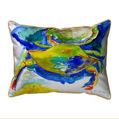 Blue & Yellow Crab Small Indoor/Outdoor Pillow 11x14