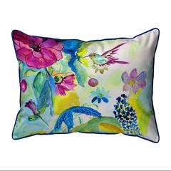 Hummingbird & Garden Small Indoor/Outdoor Pillow 11x14