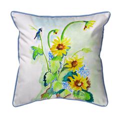 Sunflower & Bird Small Indoor/Outdoor Pillow 12x12