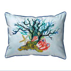 Starfish Coral Shells Small Corded Indoor/Outdoor Pillow 11x14