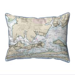 Orange Beach, AL Nautical Map Small Corded Indoor/Outdoor Pillow 11x14