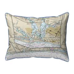 Venice to Manasota Key, Florida Nautical Map Small Corded Indoor/Outdoor Pillow 11x14