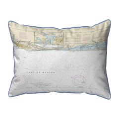 Venice to Casey Key, Florida Nautical Map Small Corded Indoor/Outdoor Pillow 11x14