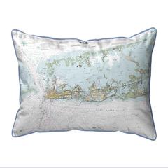 Sugarloaf Key to Key West, FL Nautical Map Small Corded Indoor/Outdoor Pillow 11x14