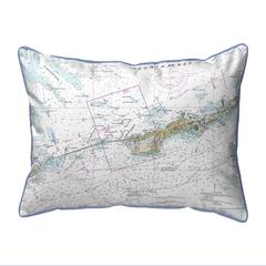 Miami to Marathon & Florida Bay, FL Nautical Map Small Corded Indoor/Outdoor Pillow 11x14