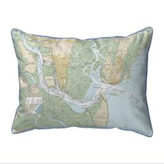 St Simons Sound, GA Nautical Map Small Corded Indoor/Outdoor Pillow 11x14
