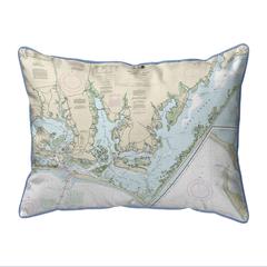 Beaufort Inlet and Part of Core Sound, NC Nautical Map Small Corded Indoor/Outdoor Pillow 11x14