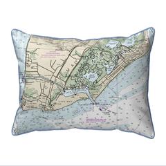 Cape May, NJ Nautical Map Small Corded Indoor/Outdoor Pillow 11x14