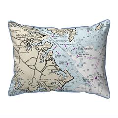Annapolis, MD Nautical Map Small Corded Indoor/Outdoor Pillow 11x14
