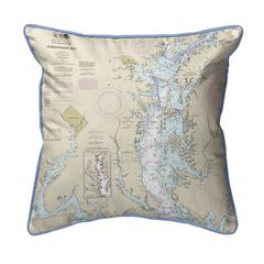 Chesapeake Bay - Rock Hall, MD and VA Nautical Map Small Corded Indoor/Outdoor Pillow 12x12