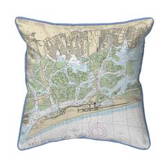 E. Shinnecock Bay to Rockway Inlet S. Oyster Bay, NY Nautical Map Small Pillow 12x12