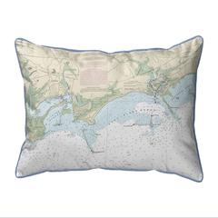 Clinton Harbor to Westbrook Harbor, CT Nautical Map Small Corded Indoor/Outdoor Pillow 11x14
