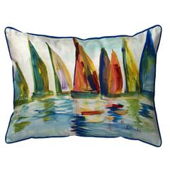 Multi Color Sails Small Indoor/Outdoor Pillow 11x14